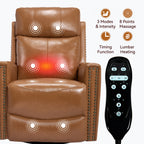 Genuine Leather Heat Massage Manual Recliner Chair