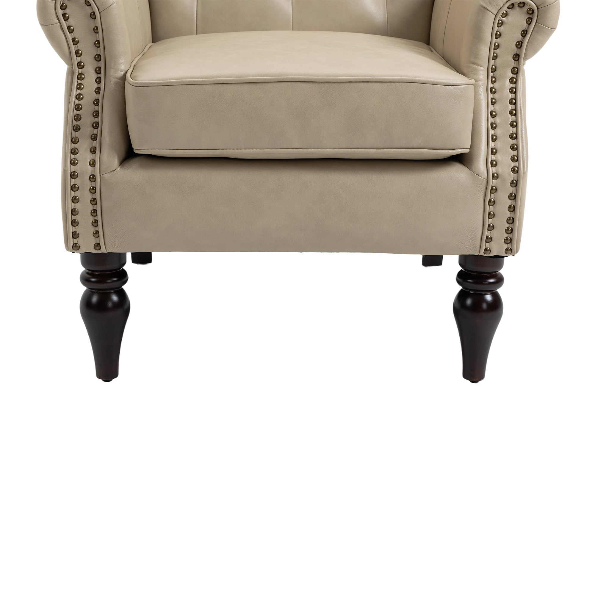 Modern Accent Chair Lounge Chair with Sturdy Wood Legs in Camel PU Leather