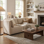 Aura 66 in. 2-Seats Boucle Modular Sectional Sofa