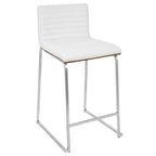 26" Contemporary Counter Stool in Brushed Stainless Steel