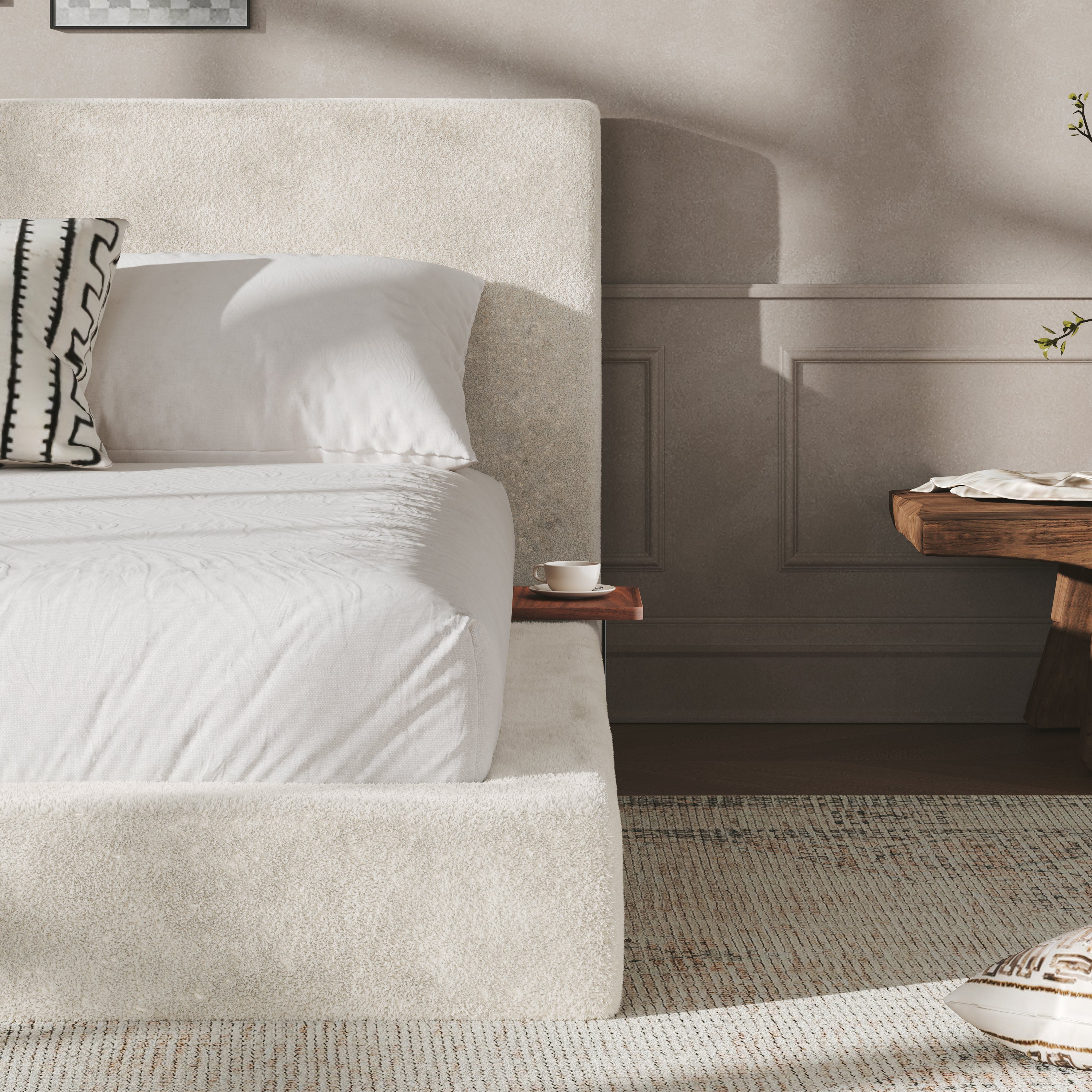 AirFrame King Bed Frame with Adjustable Sliding Side Table