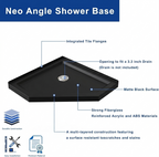 Goodyo 36 in. Corner Drain Neo-Angle Shower Base