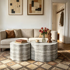 Set of 2 Round Coffee Tables for Living Room