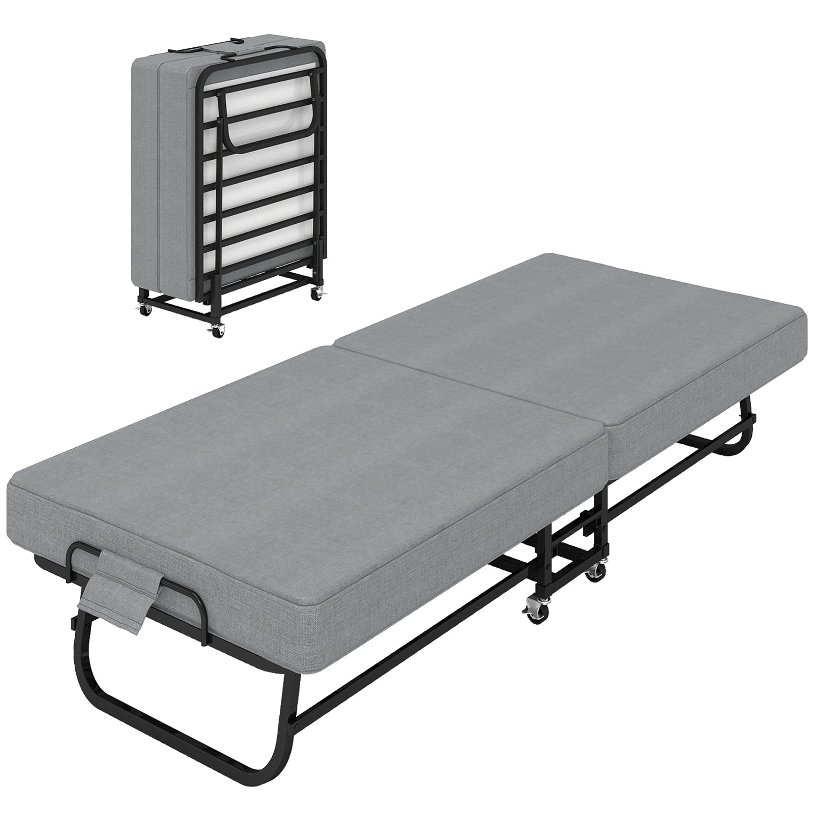 75" Folding Bed with Memory Foam Mattress