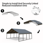 Heavy Duty Carport 20x20 Shelter