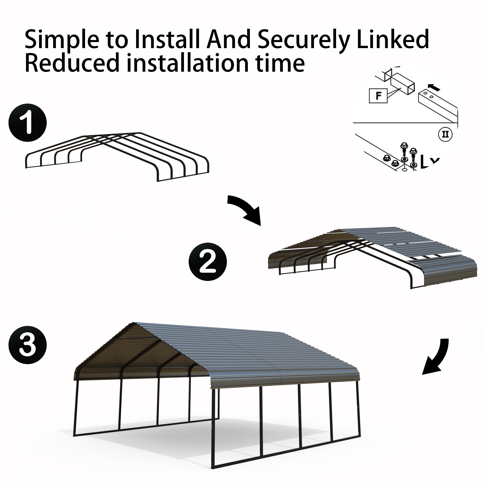 Heavy Duty Carport 20x20 Shelter