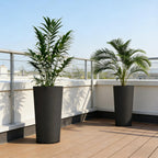 Set of 2 Flower Pots - Stackable Large Planters