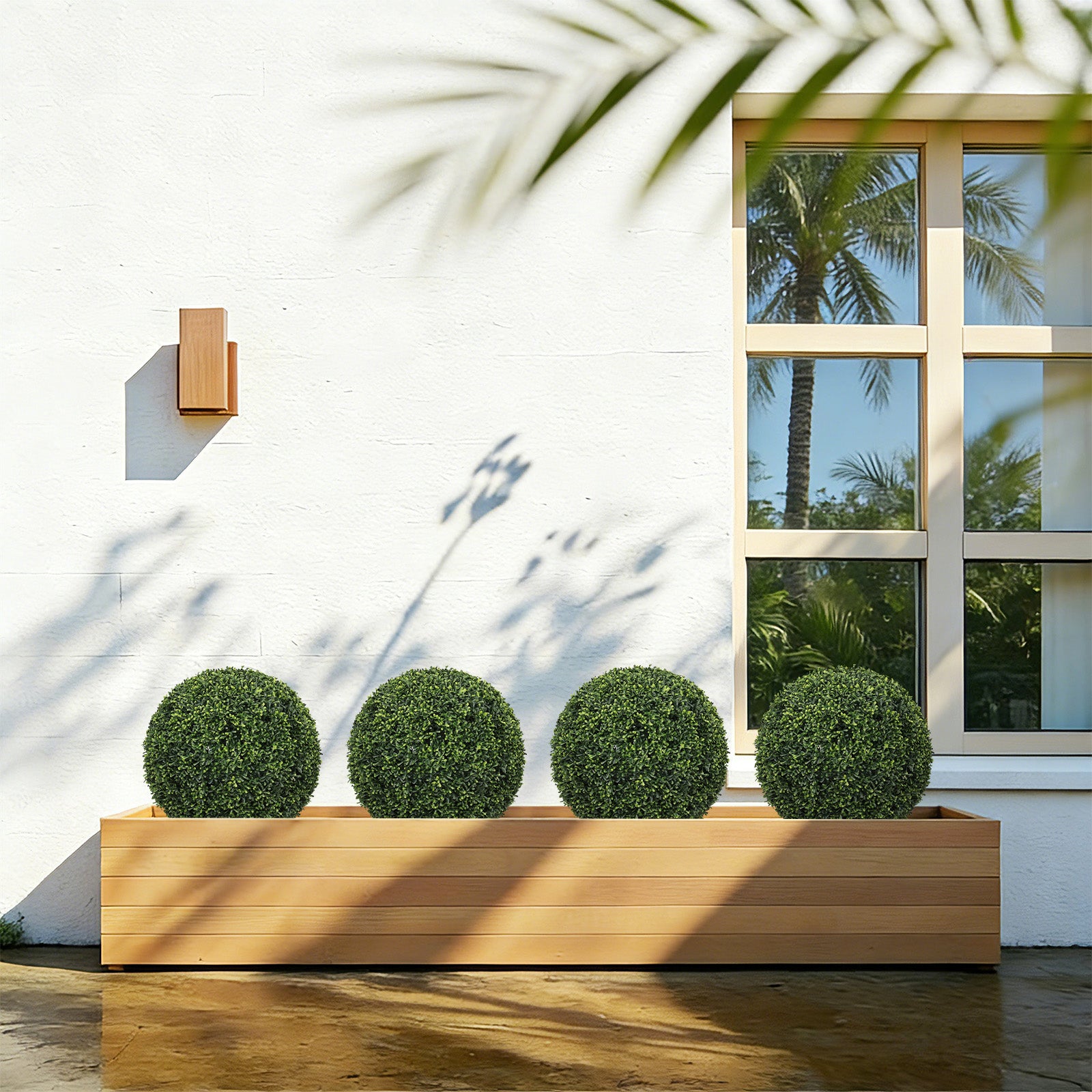 18.5-Inch Topiary Balls - Artificial Outdoor Faux Boxwood Plants