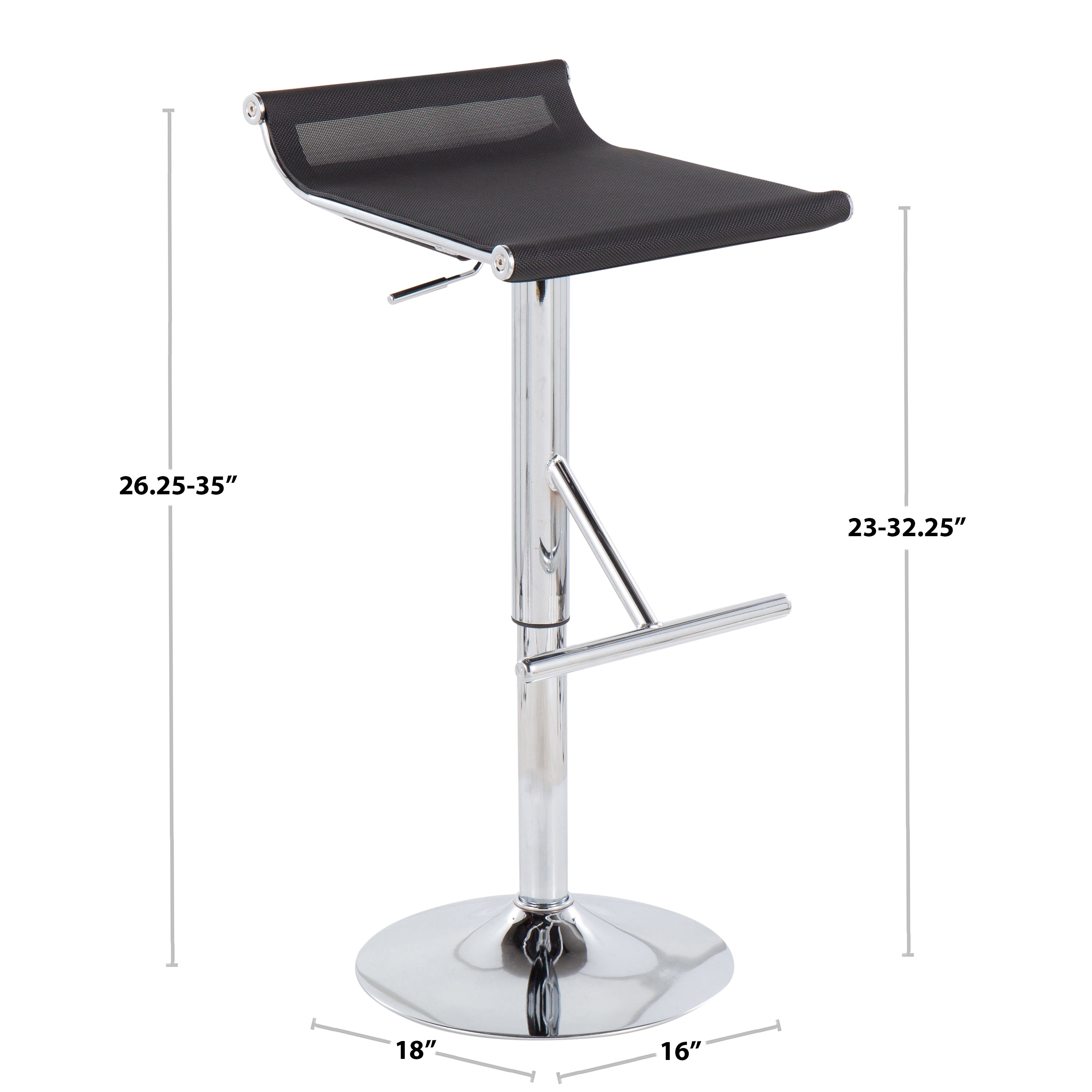 Contemporary Adjustable Bar Stool in Various Colors