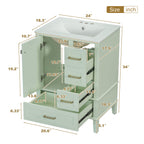 24.8" Bathroom Vanity with Ceramic Sink