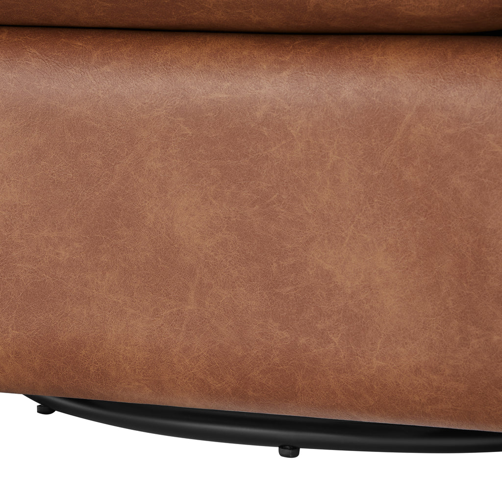 Sutton Saddle Faux Leather Swivel Barrel Chair