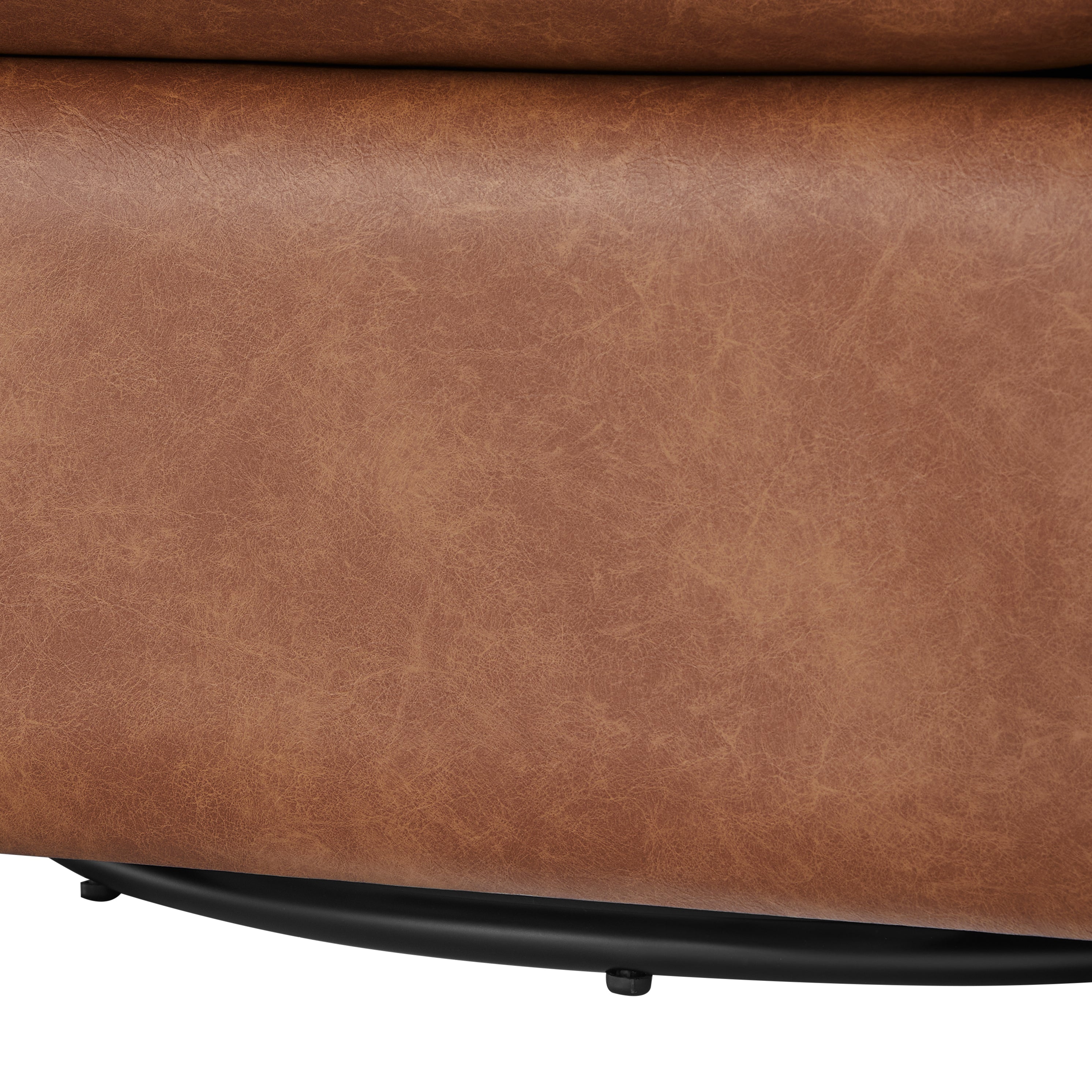 Sutton Saddle Faux Leather Swivel Barrel Chair