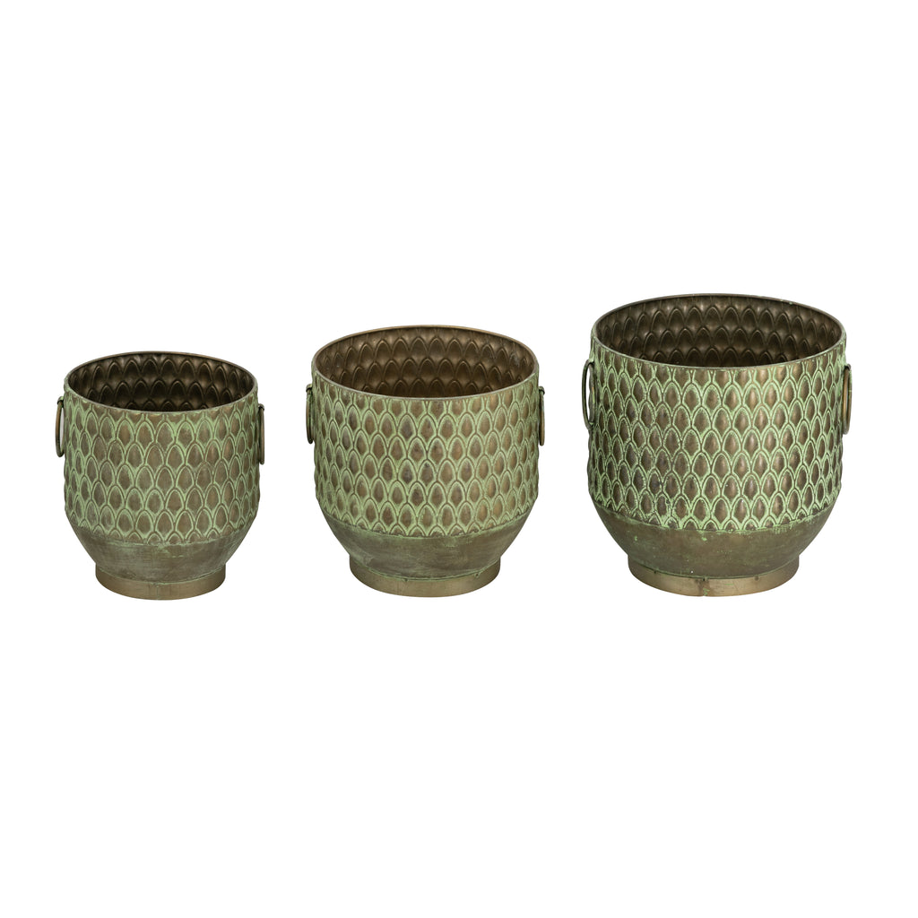 S/3 Textured Garden Pots & Planters