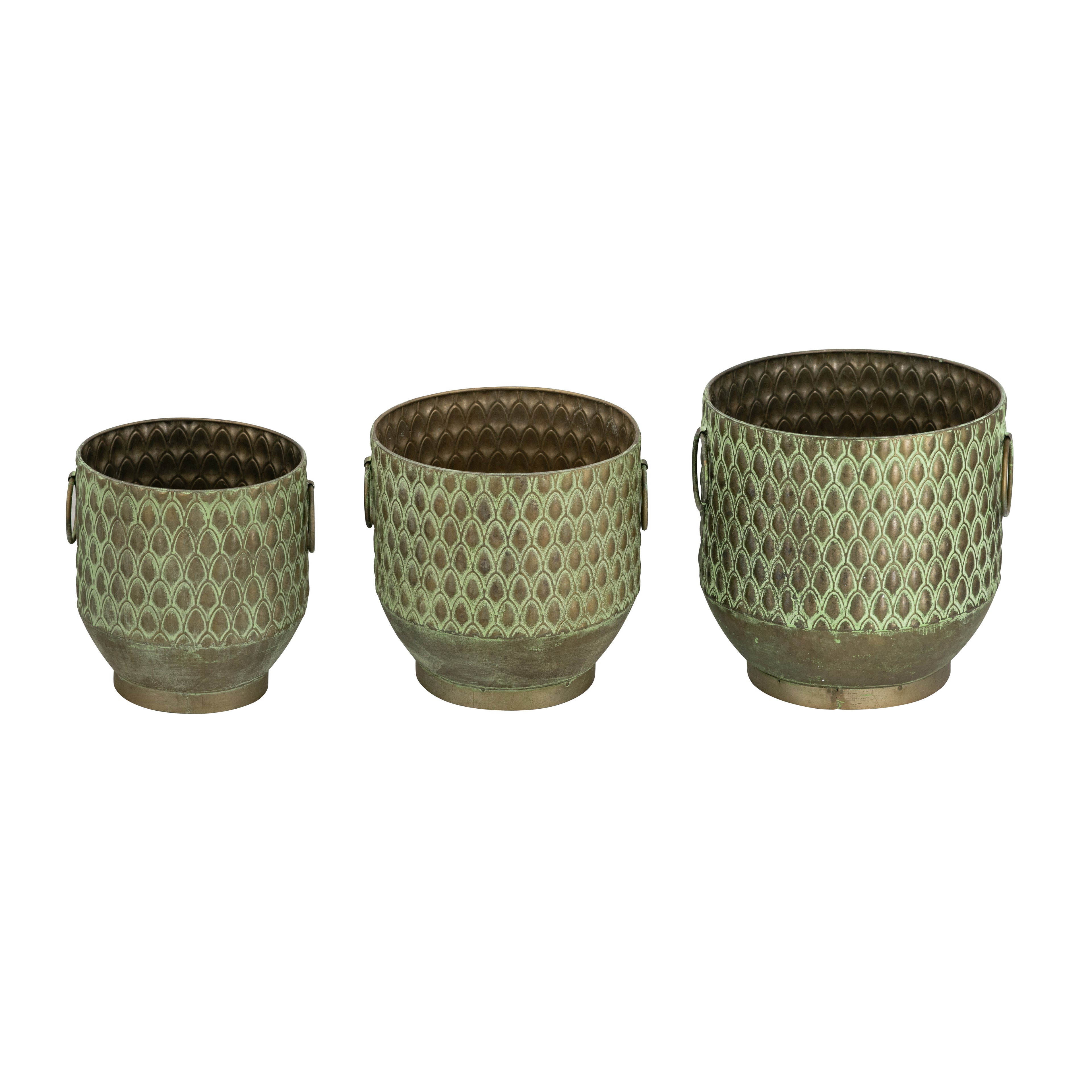 S/3 Textured Garden Pots & Planters