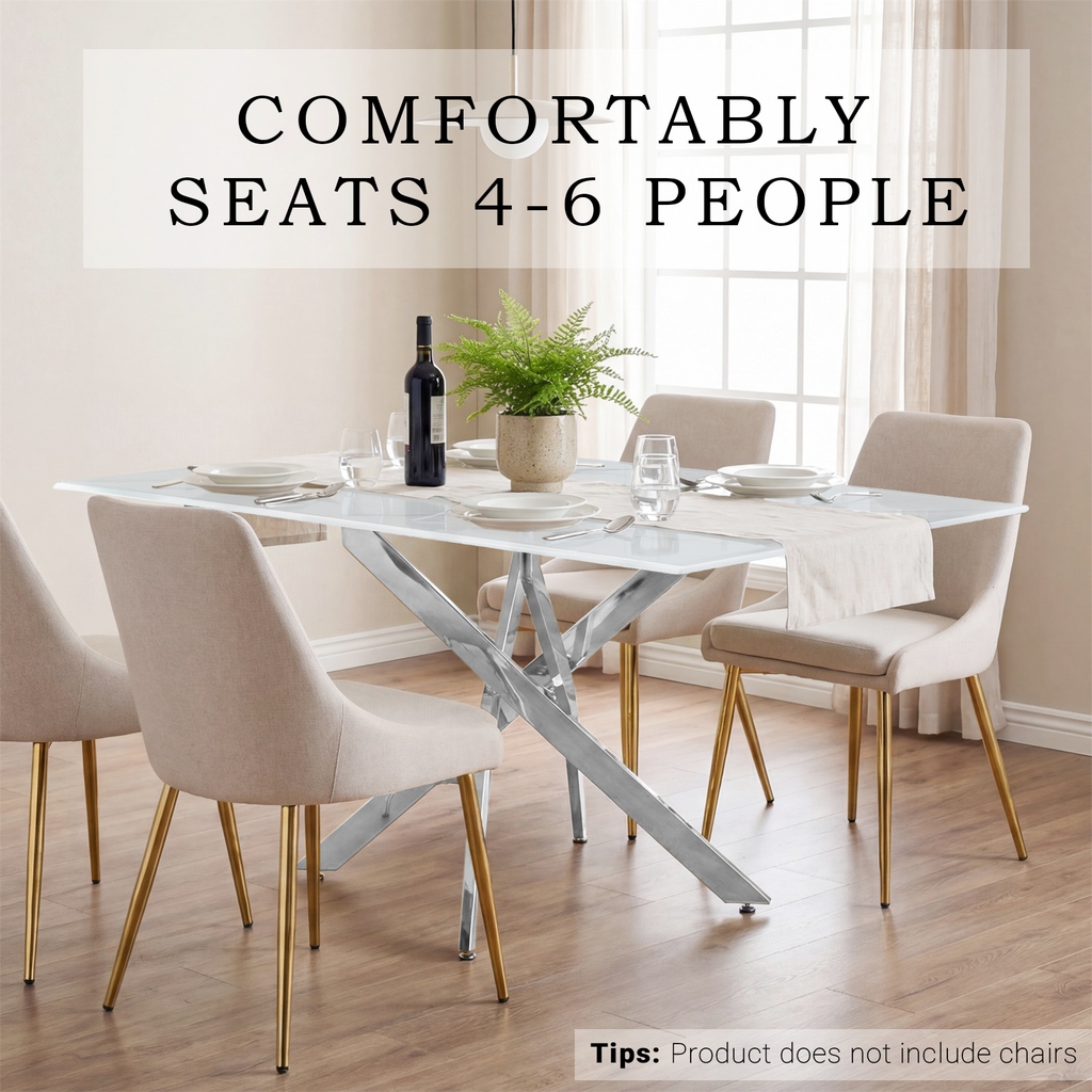 Modern Rectangular Glass Dining Table