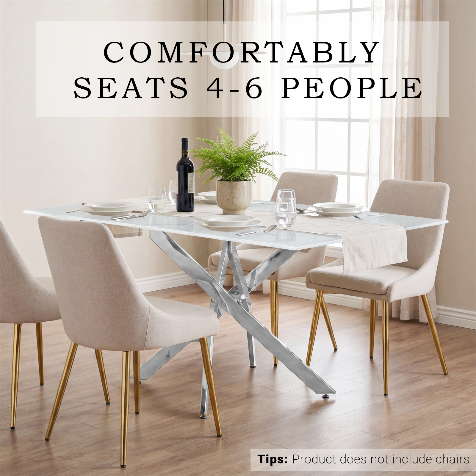 Modern Rectangular Glass Dining Table