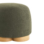 Fully Assembled Round Soft Teddy Fabric Upholstered Ottoman