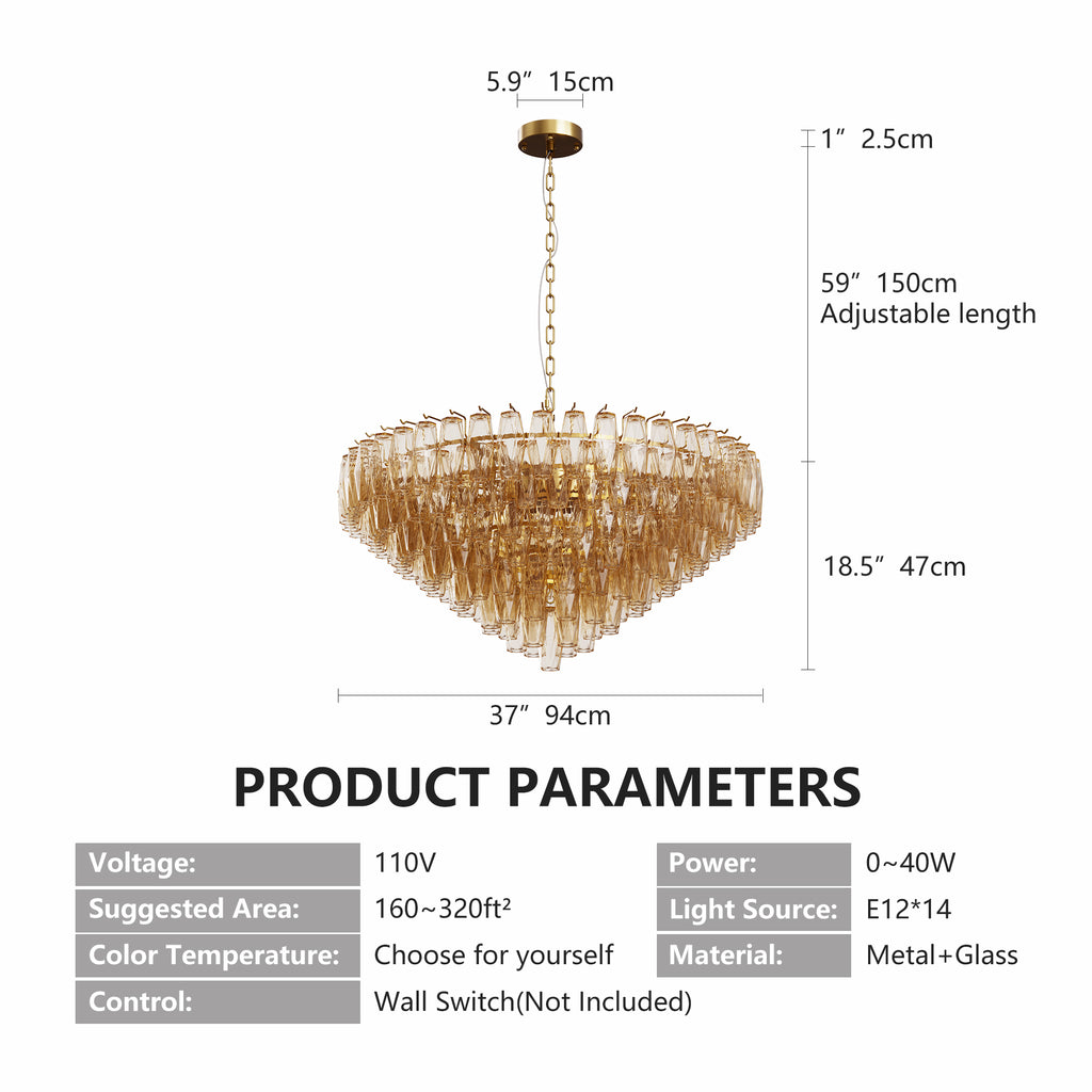 37" Extra Large Chandelier, 14-Light