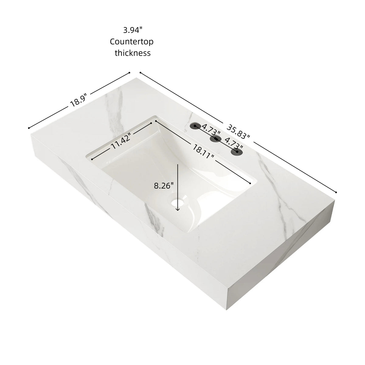 36" Carrara Bathroom Vanity