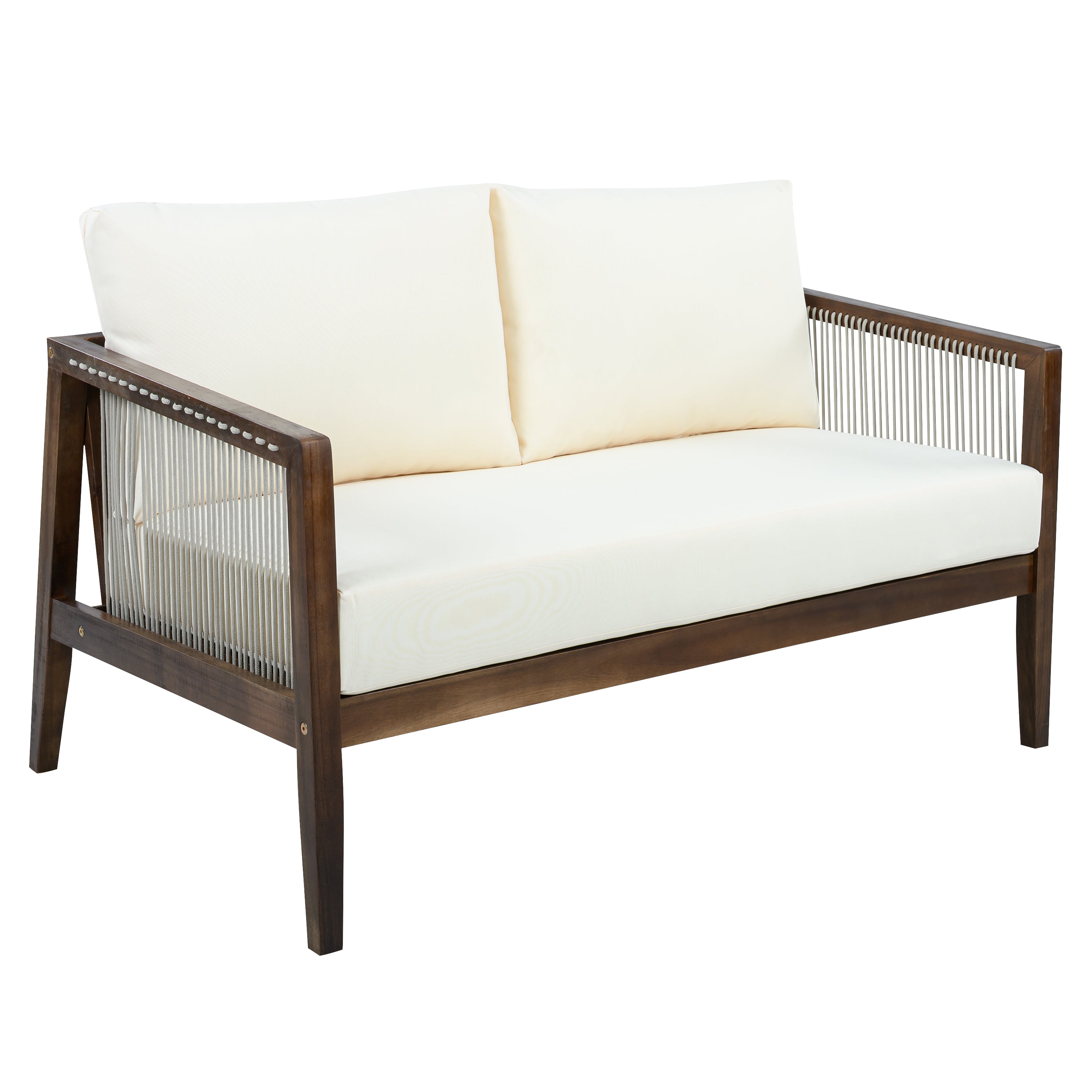 Outdoor 4-Piece Sofa Set with Acacia Wood Frame