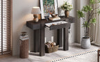 TREXM Rustic Minimalist Console Table with Hidden Drawer