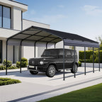 12x20 FT Heavy Duty Metal Carport with Galvanized Steel Roof