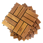 12 in. x 12 in. Acacia 12 Slats Checker Deck Tiles – 30 Pieces