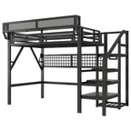Full Size Loft Bed with Charging Station
