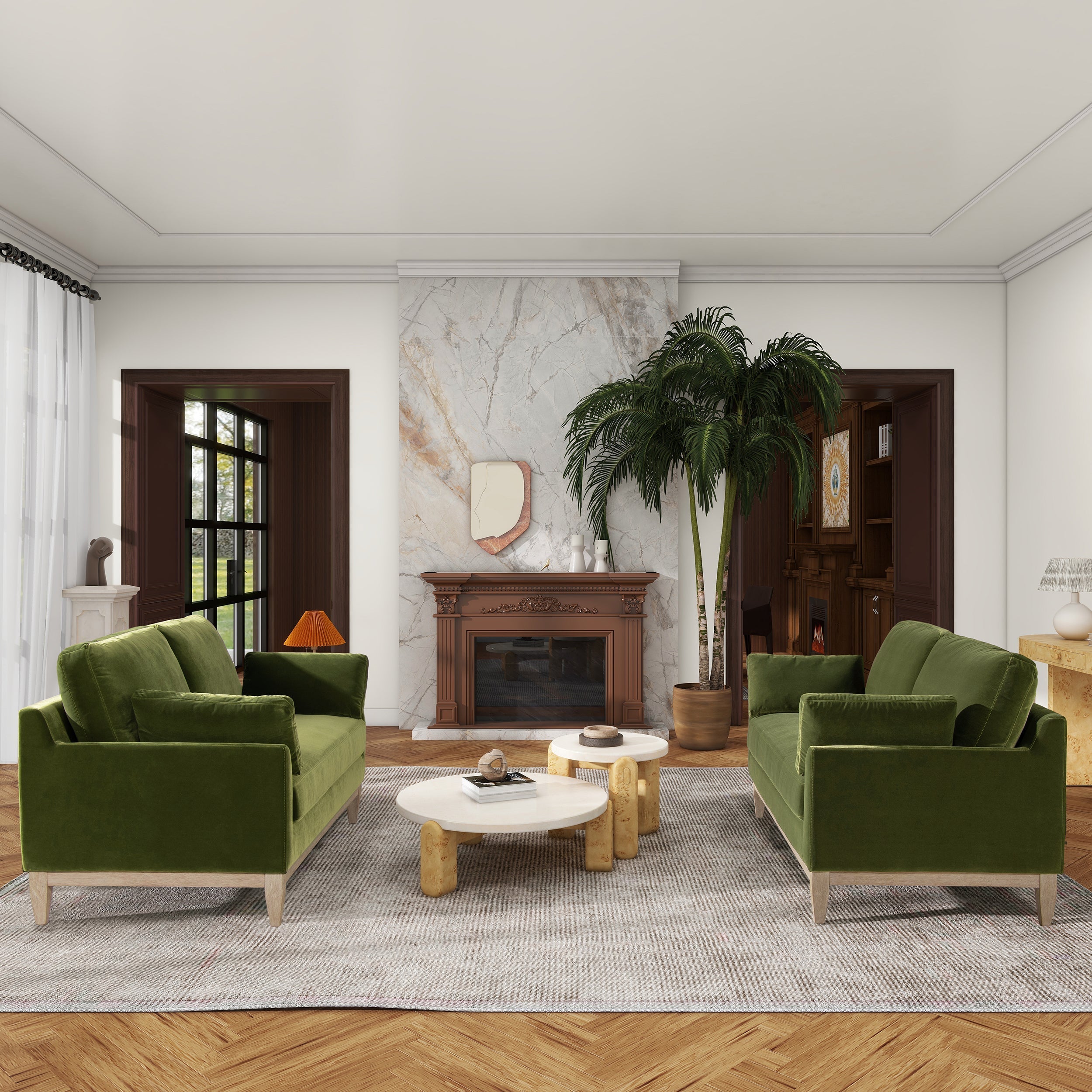 75.5' The Norbrunn™ Eco-Velvet Lounge Sofa