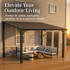 12x10 FT Hardtop Gazebo, Outdoor Patio Pergola
