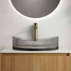Lina 20'' Bathroom Yuanbao Shape Crystal Glass Sink without Faucet