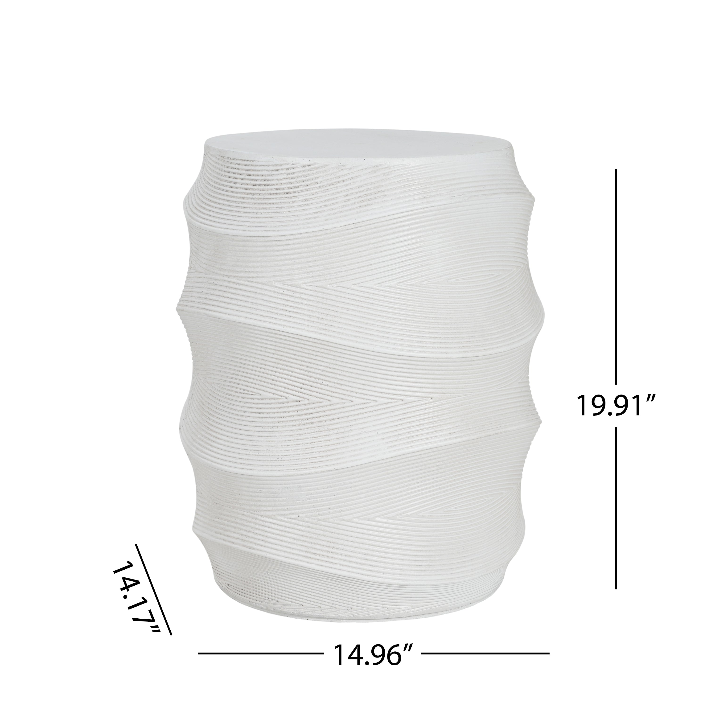 Antique-Style Magnesium Oxide Outdoor Side Table