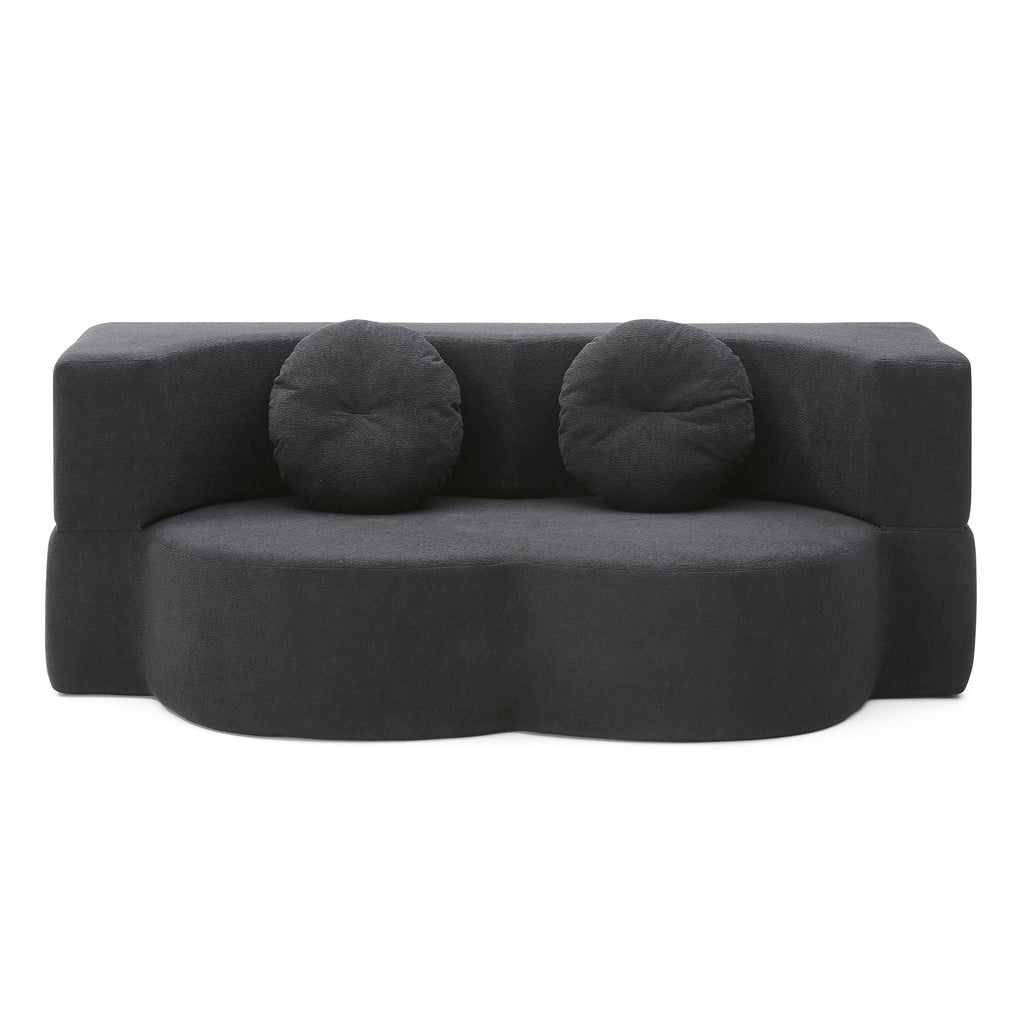 2-in-1 Folding Sofa Bed with Pillow, Twin Sleeper Sofa