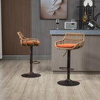 Modern Swivel Bar Stools Set of 2 Adjustable Counter Height Chairs