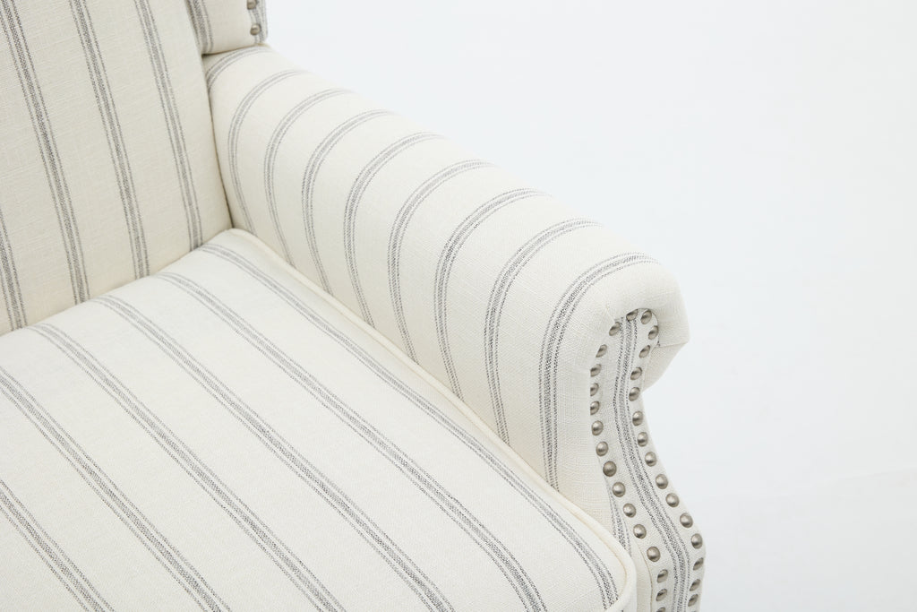 Modern Accent Chair with Retro Wood Legs