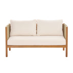 Outdoor Loveseat and Coffee Table Set with Acacia Wood Frame