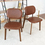 Kelsey Brown Leather Dining Chair Set of 2
