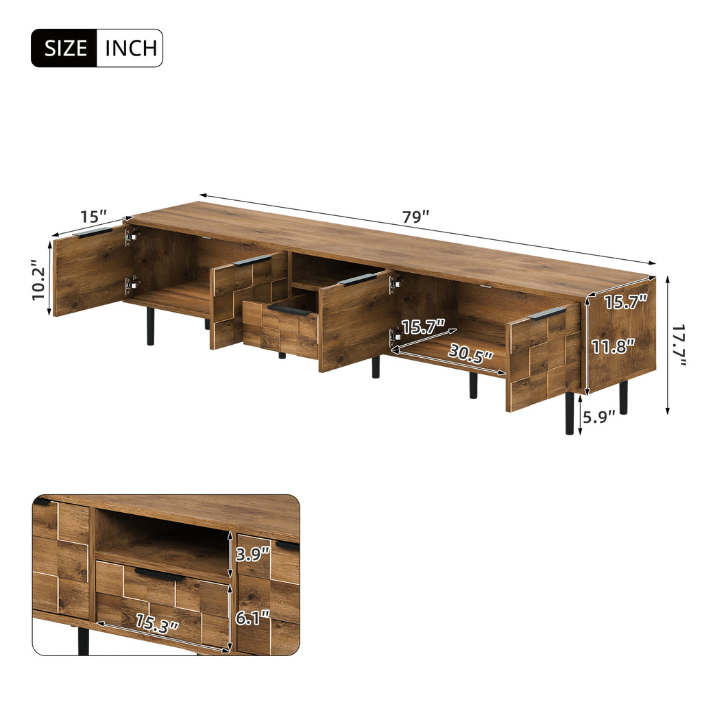 78" TV Stand for 85" 75" 65" Inch TV