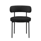 Contemporary Dining Chair Set of 2, Boucle Fabric Upholstered Kitchen Chair