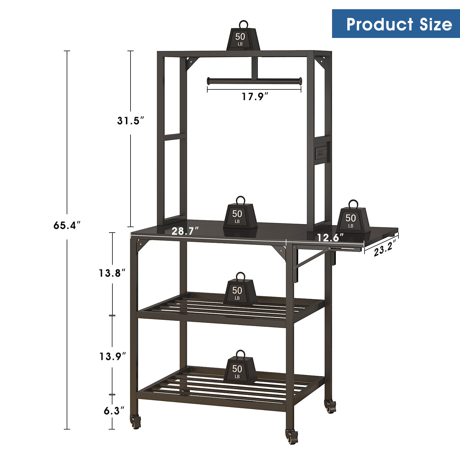 Heavy Duty 3D Printer Stand with Filament Storage Rack