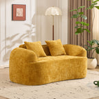 Yellow Curved Two-Person Compress Sofa