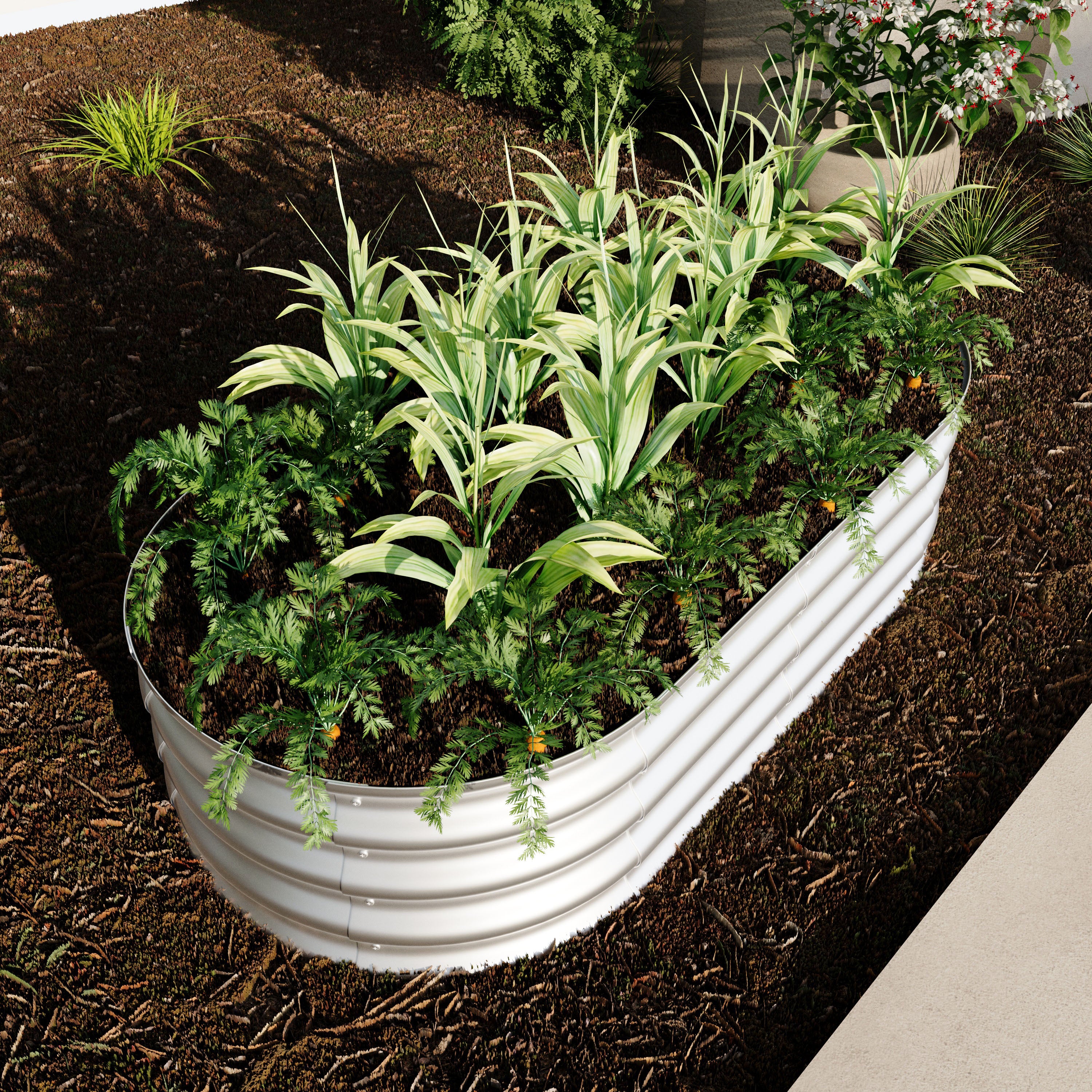 2-Piece 4x2x1ft Raised Garden Bed Kit