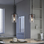 Modern Industrial Pendant Light with Clear Glass Shade