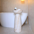 Natural Stone Grain Mushroom Shape Side Table