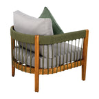 Set of 2 Acacia Wood Outdoor Club Chair with Handwoven Rope Accents