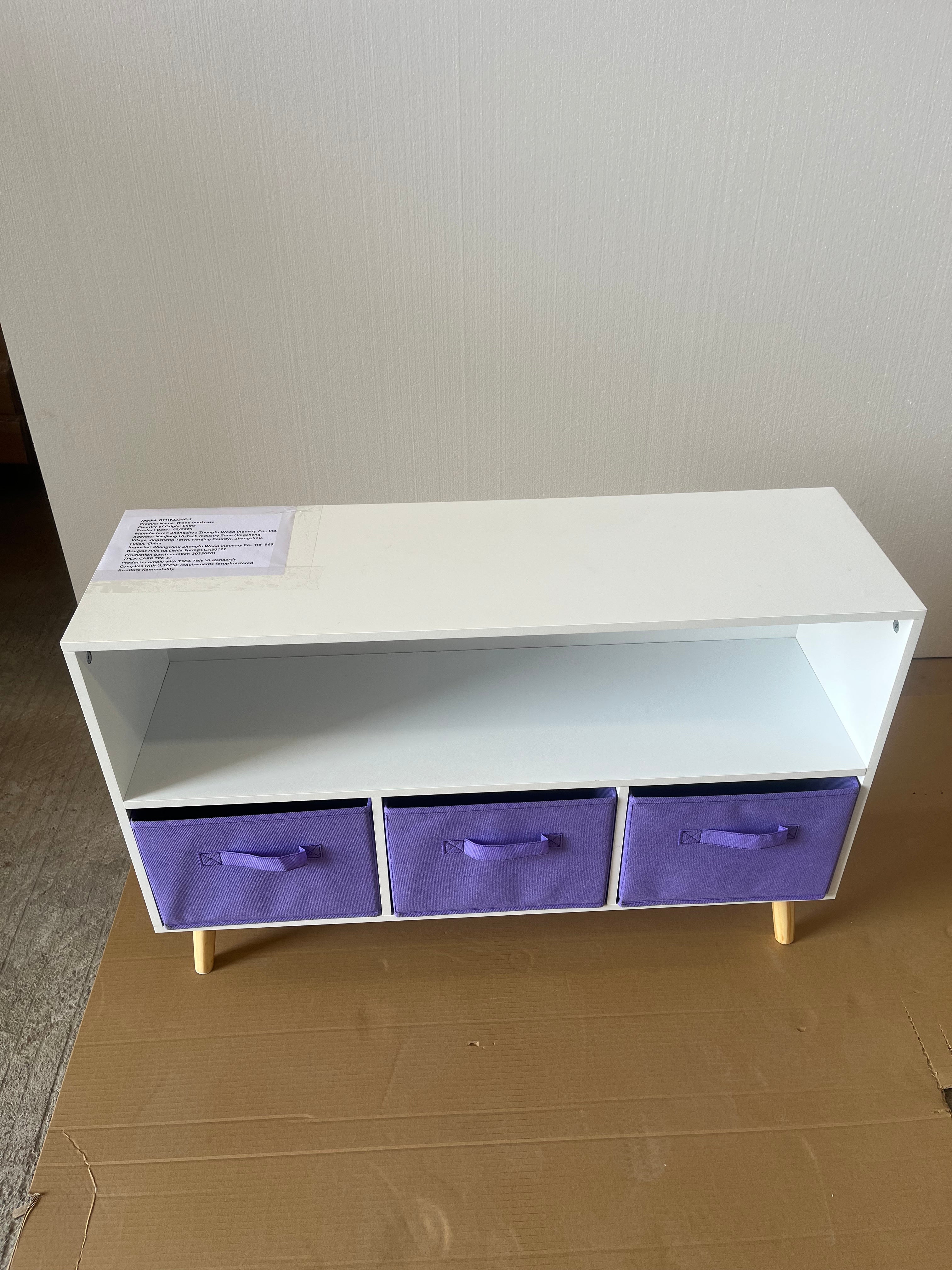 Kids Bookcase with Collapsible Fabric Drawers