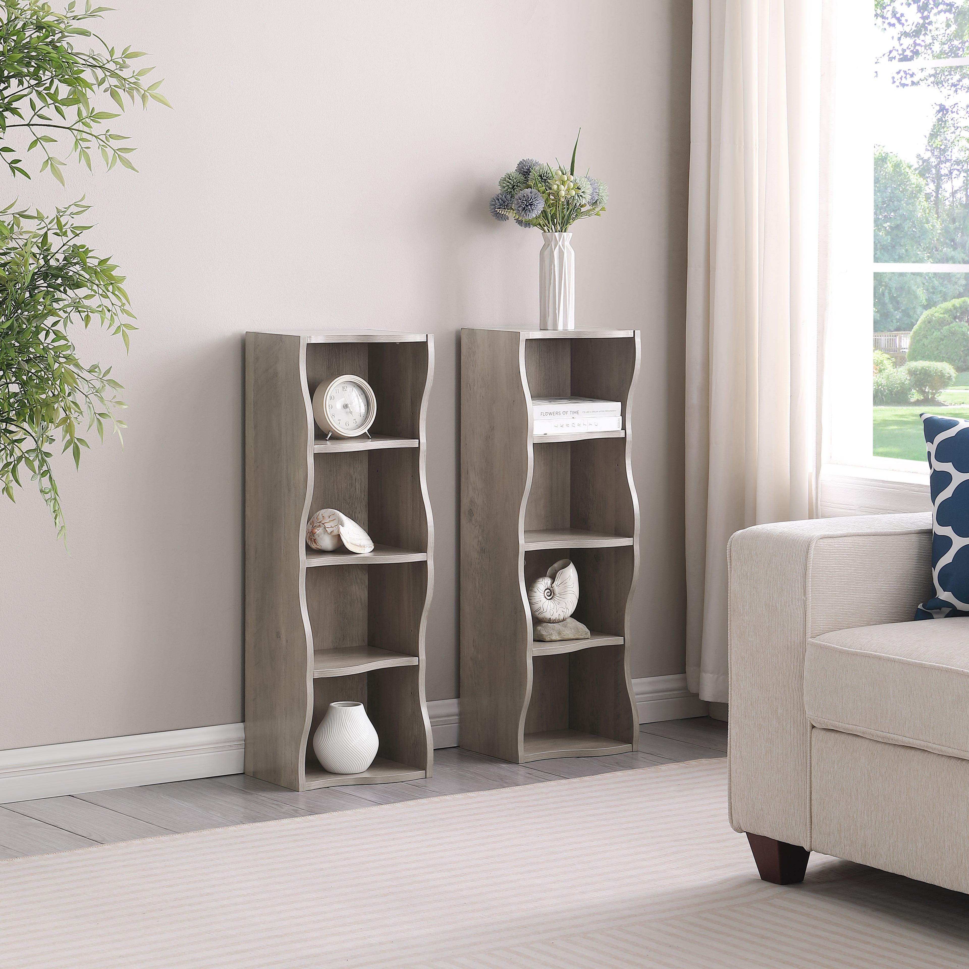 8-Layer Adjustable Shelf Ultra-Thin Bookshelf