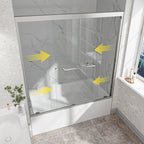 Brushed Nickel Reversible Installation Double Bypass Sliding Shower Door