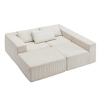 107" Compressed Sectional Sofas (Beige)
