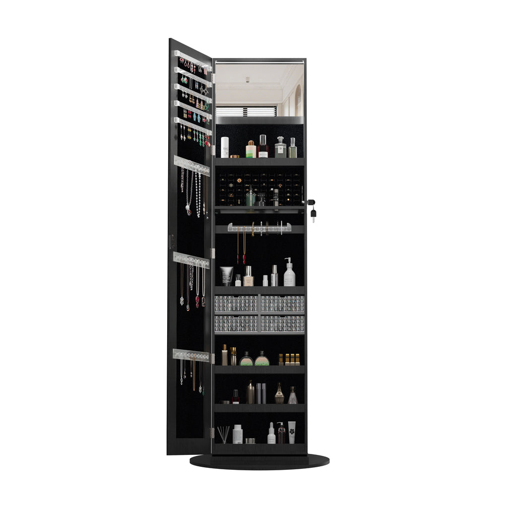 360° Swivel Jewelry Cabinet with Full Length Mirror